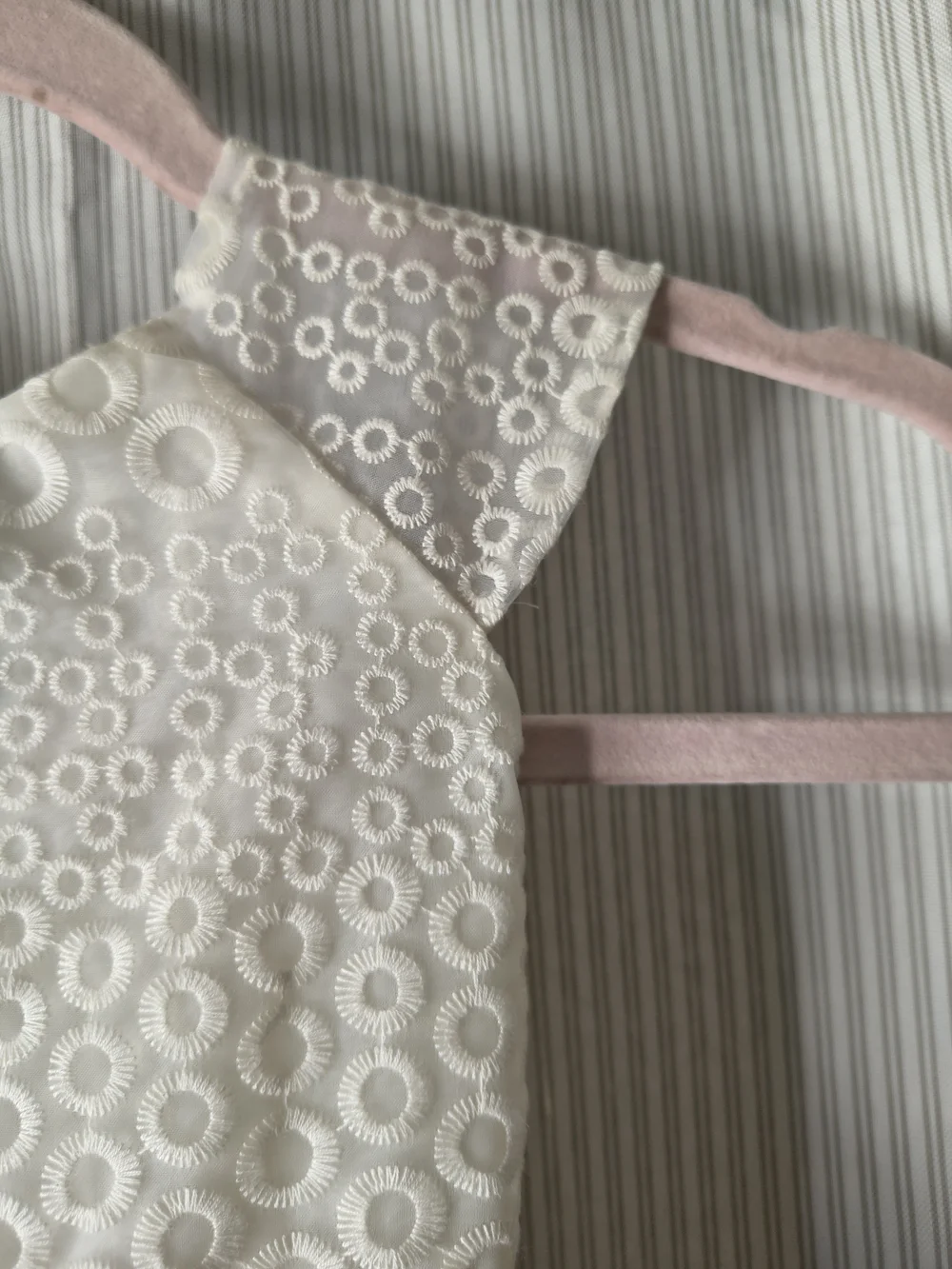 Ivory Circle-Pattern Lace Flower Girl Dress with Bow Size 5